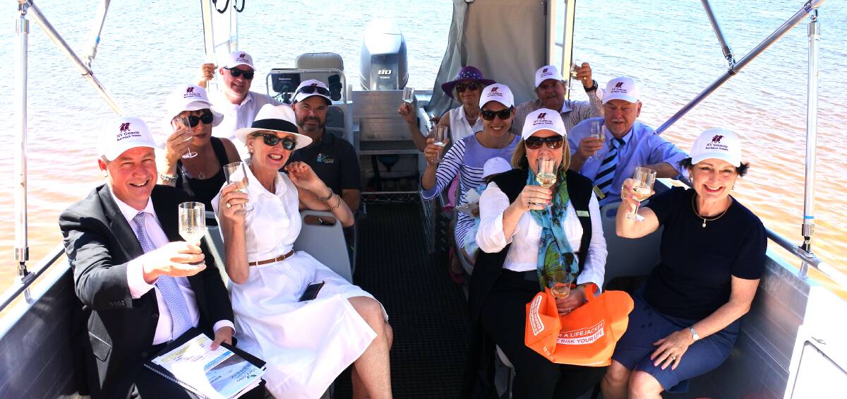 Tourism ahoy: MP Pru Goward, local councillors, Hume and Hovell Track, Wee Jasper Reserves and NSW CHPT launched the tourism boat on Friday. Photo: Jessica Cole. 