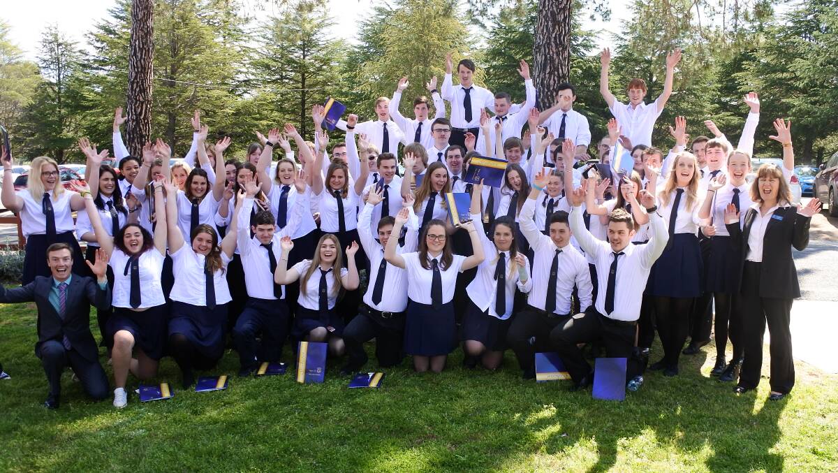 Farewell: Outgoing Year 12 students of 2016 say farewell to Yass High. Photo: Jessica Cole. 
