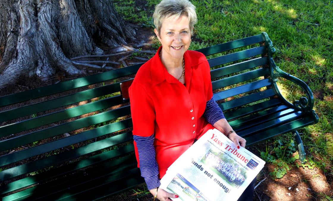 33 years: Lyn Fisher, the longest serving Yass Tribune staff member since the founders with the last edition of her career. Photo: Jessica Cole.  