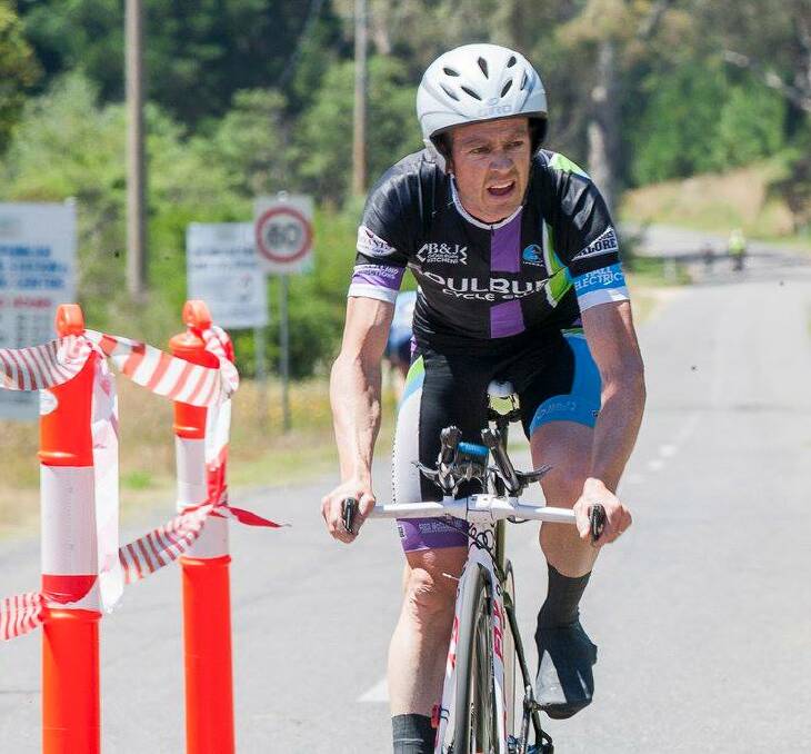 AGAINST THE CLOCK: Adam Kiss completing the individual time trial at the Tour of Bright. Photo: supplied