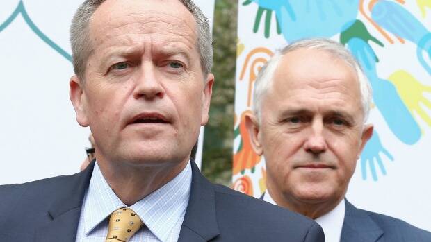 Bill Shorten and Malcolm Turnbull can both point to polls putting themselves in the lead. Photo: Alex Ellinghausen