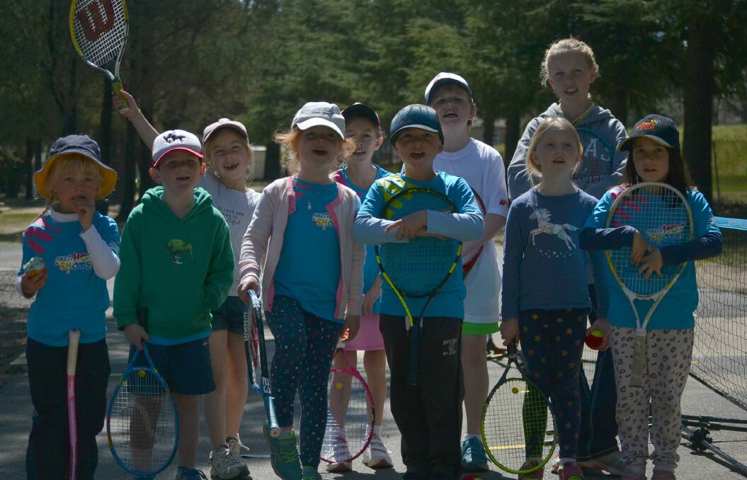 Pic of the week: the young and very talented players who took part in the hotshots program at the Hume Tennis Club on Sunday. Photo: Zac Lowe. 
