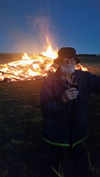 Beard and bonfire: Richard at a bonfire last week, enjoying the tranquility while admiring the spectacular view. Photo: Supplied. 