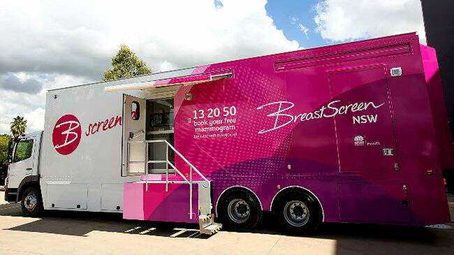 The BreastScreen van, in Yass from the 11th of August to the sixth of October. Photo: Supplied. 