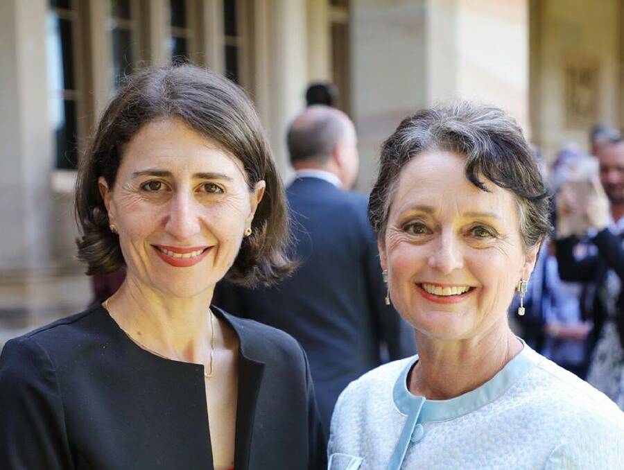 Pru Goward (right) with NSW Premier Gladys Berejiklian. Ms Goward is currently helping to plan the Sexual Assault Strategy. Photo: Pru Goward. 
