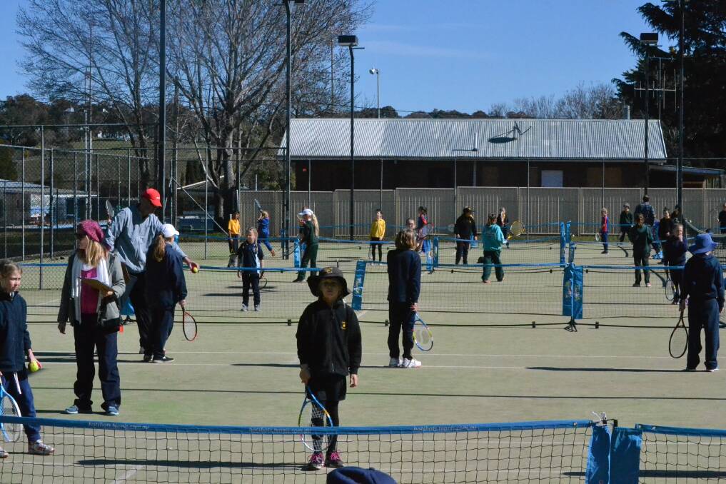 There were over 100 children taking part in the Todd Woodbridge Cup. Photo: Zac Lowe