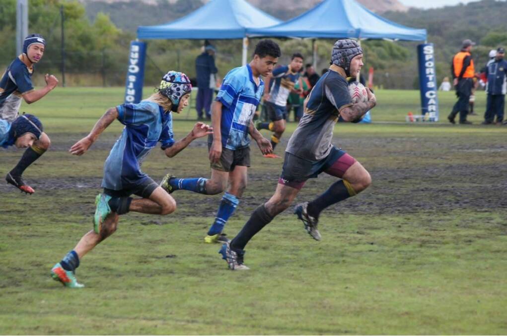Strong play: The Brumbies U13s in action during their successful 50 - 0 victory over Parramatta, before finishing in fifth place overall out of 17 teams competing. Photo: Supplied.
