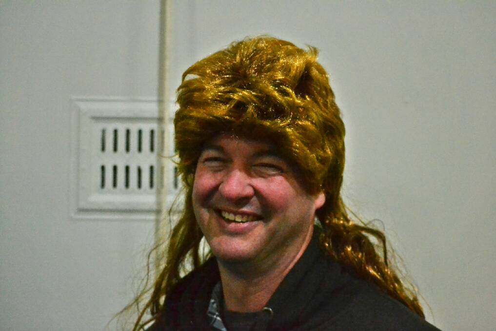 My achey-breaky heart: Mullets were all the rage at the Bogan Bingo fundraiser. 