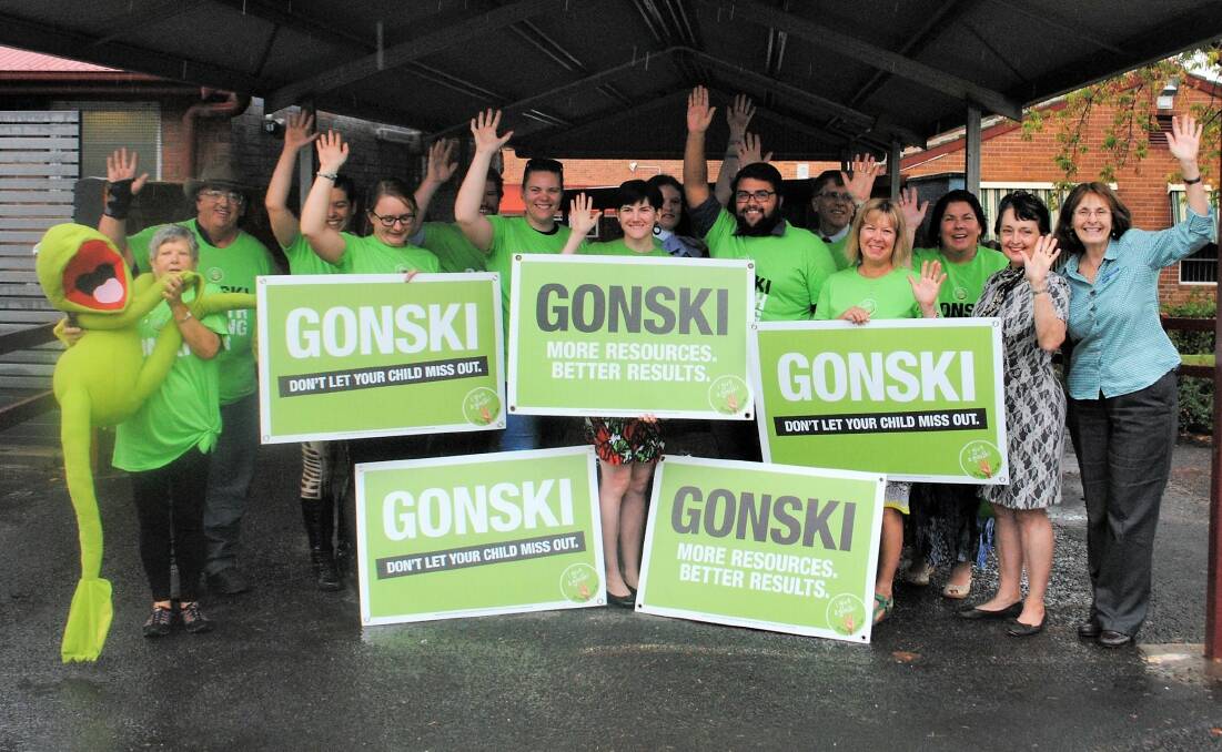 KEEP GONSKI: Senior officers from the NSW Teachers Federation visited Yass High School as part of their campaign for the federal government to continue funding schools. Photo: Toby Vue
