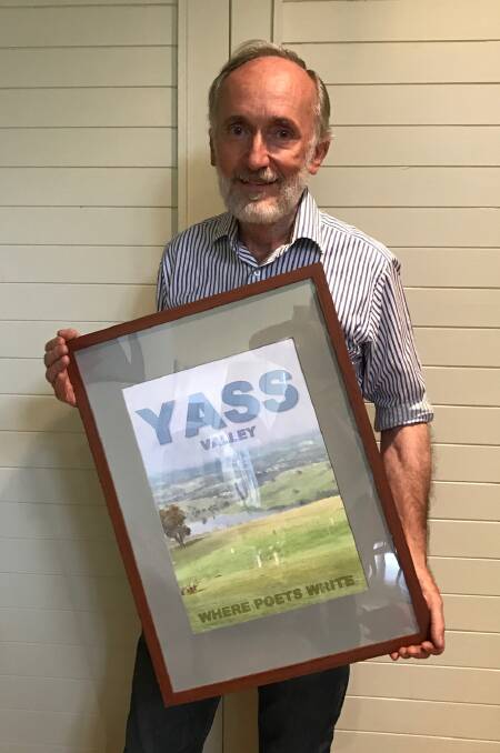 YASS THROUGH DIFFERENT EYES: There is a display at the Yass Visitor Information Centre of Roger Buckman’s travel posters of Yass Valley. Photo: supplied.