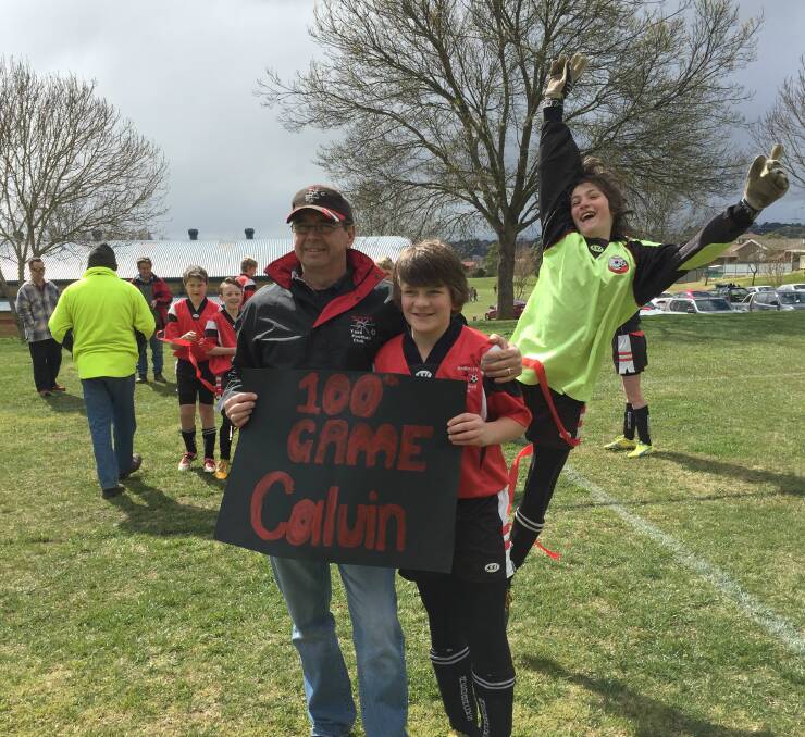 KING CALVIN: Calvin Morgan celebrated his 100th game with the Redbacks in style with an emphatic 7-1 win over the Majura Football Club.