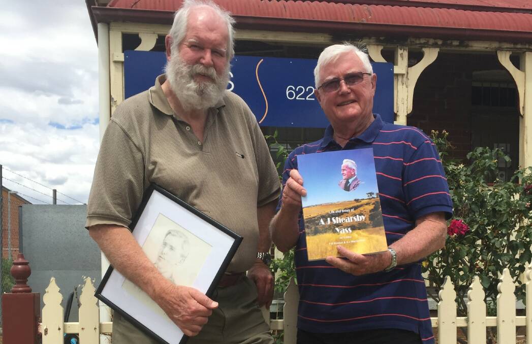 LOCAL AUTHORS: Peter Bindon and Tony MacQuillan have written a book about Alfred Shearsby, which will be launched on Friday, January 27 at the Yass Library.