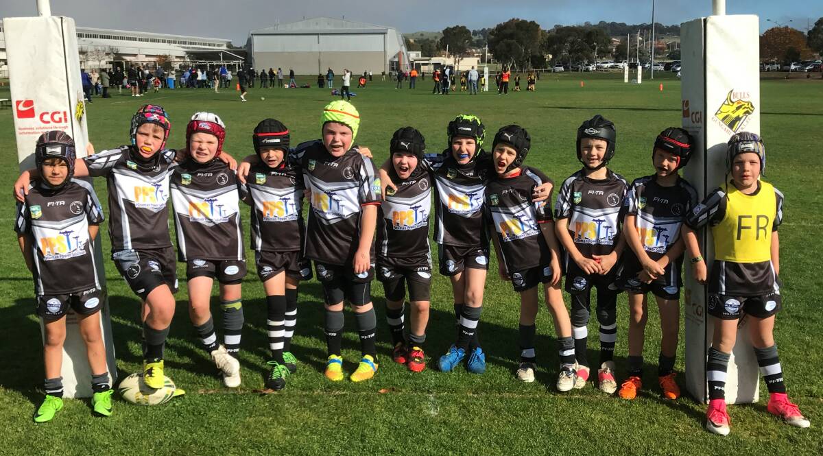 GOOD EFFORT: The Under 8s Mapgies can be happy with their performance despite losing to the Gungahlin Bulls Red narrowly, with the final score 42–38. Photo: Yass Minor League