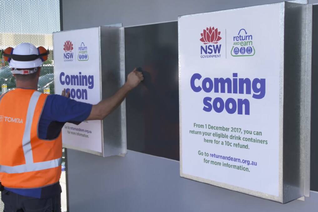 RETURN AND EARN: The kiosk at Yass Woolworths, which will start on December 1, 2017. Photo: Supplied
