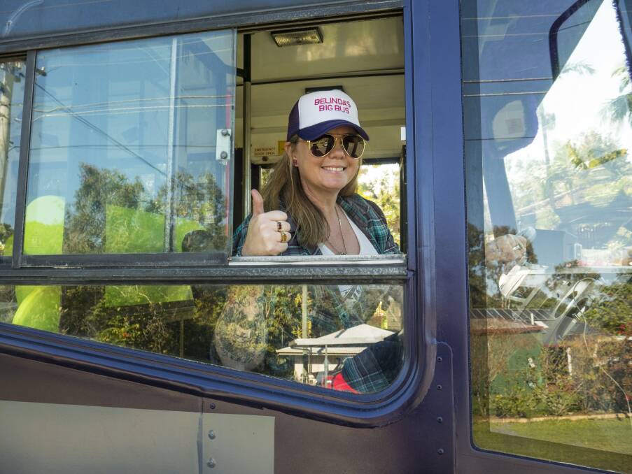 SYNAPSE AMBASSADOR: Belinda Adams in her bus that will stop in Yass on July 27 to raise awareness about brain injuries. The initiative also aims to encourage more discussions about the issue. Photo: Supplied