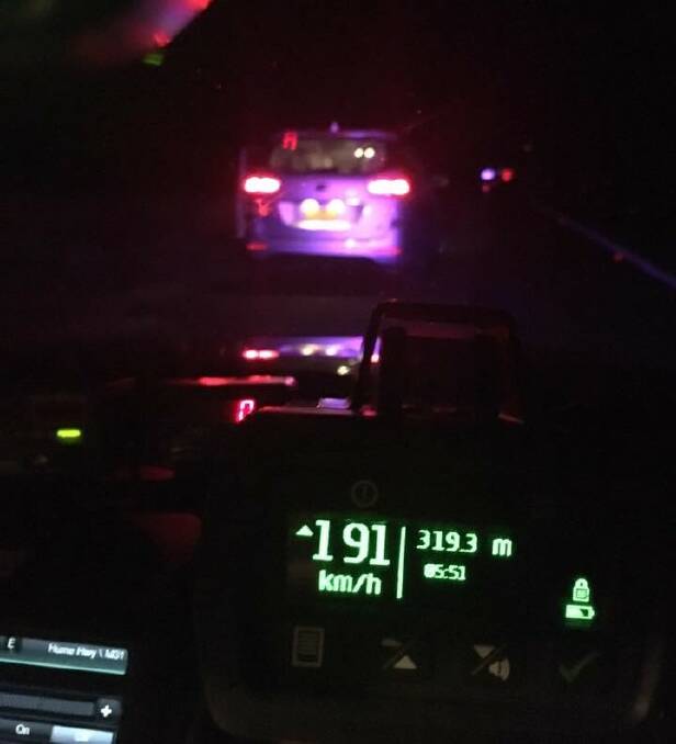 The speeding Kia Carnival on the Hume Highway. Photo: NSW Police