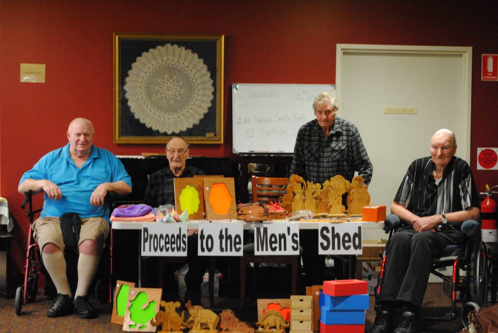 FUNDRAISER: Members of the Yass Valley Men's Shed at Gwen Warmington Lodge in June 2016. Photo: Jessica Cole. 
