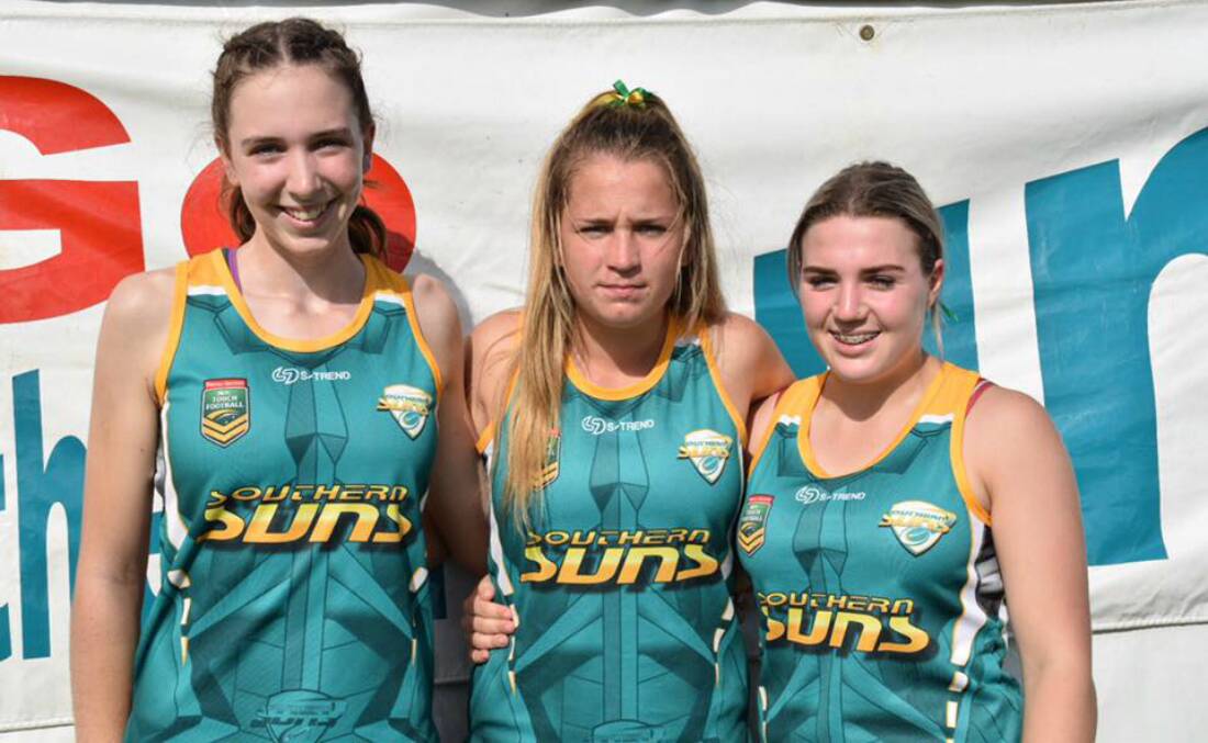 STRONG PERFORMANCES: A few of the girls selected to play for the Southern Suns at the NSW Carnival. Photo: Yass Touch Football Association