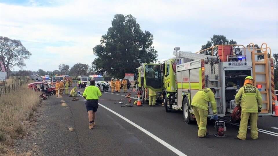 A 2016 accident on the Barton Highway. Photo: Yass Tribune