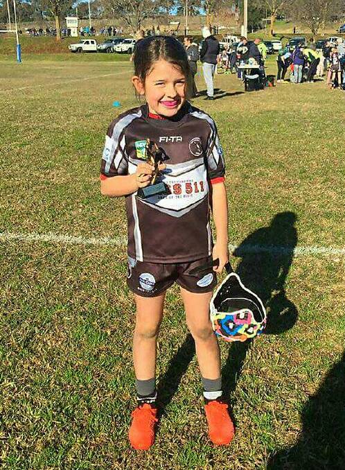 TOP PERFORMER: Abbie Walls received the Player of the Day award in the under 9s. Photo: Yass Magpies.