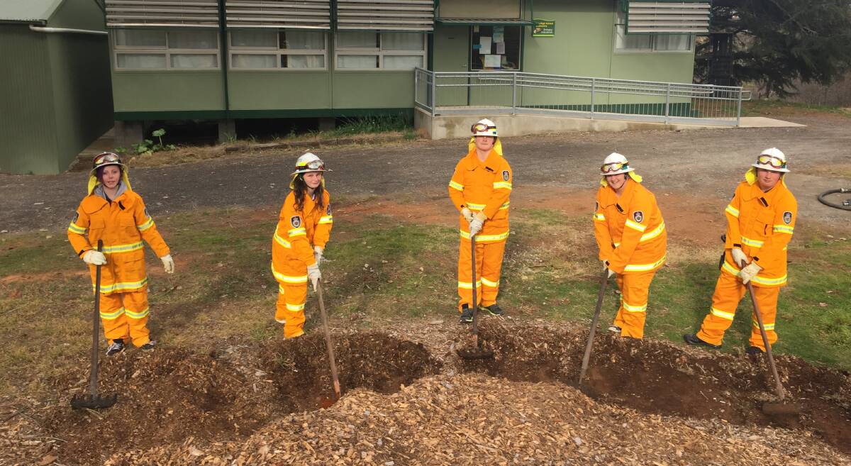 PRACTICAL LEARNING: Yass High School students are put through their paces as they construct a hand-tool control line that is used to contain a fire. Photo: Toby Vue