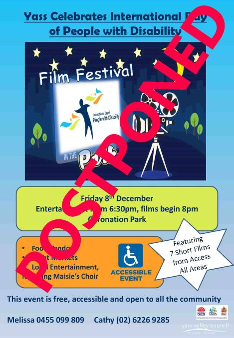International Day of People with Disability film festival postponed