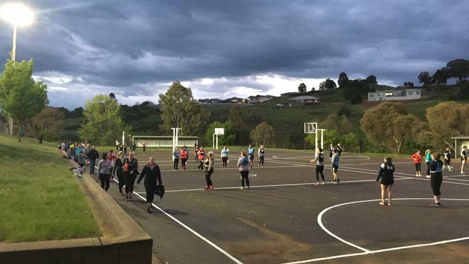 Exciting times ahead: The first games under new lights at O'Connor Park had players and the Yass Netball Association excited for the season. Photo: Yass Netball Association