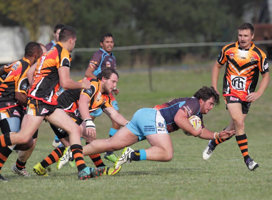 Moving forward: Drew Arabin bursting through the defence in the 2016 Woodbridge Cup competition. The Binalong Brahmans are hoping for more of this when they re-enter the George Tooke Shield in 2017. Photo: Supplied