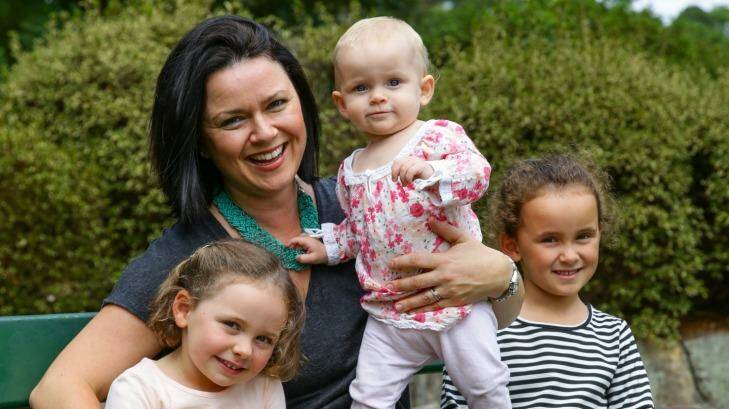 Rachel Chappell is the founder of North Shore Mums which has nearly 17,000 members. Pictured with Scarlett, 6, Zara, 4, and Ella, 11 months. Photo: Dallas Kilponen