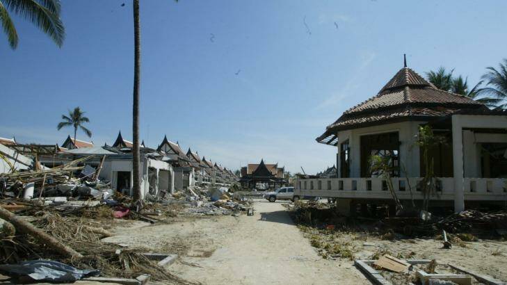The remains of a resort at Khao Lak after the tsunami. Photo: Anthony Johson