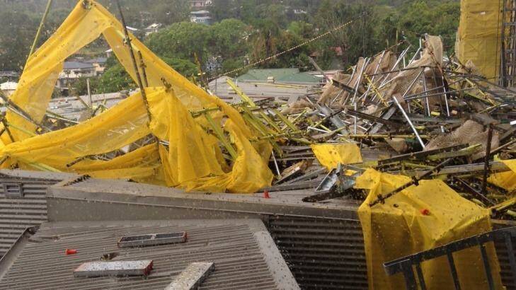 The damaged roof at Lismore Base Hospital. Photo: Supplied