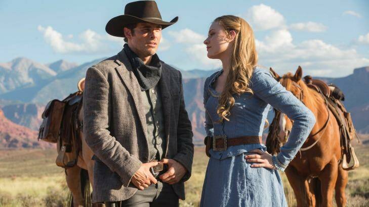 James Marsden and Evan Rachel Wood star in the rebooted sci-fi thriller <i>Westworld.</i> Photo: Supplied