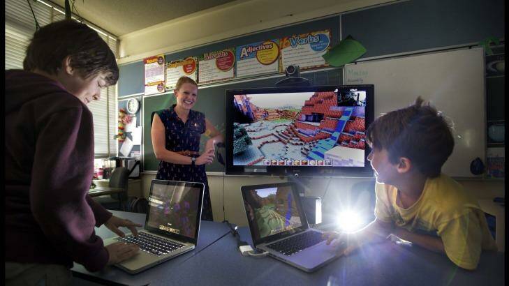 Switched on: Rebecca Martin has embraced gaming technology in her North Fitzroy classroom. Photo: Simon O'Dwyer