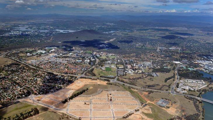 Aerial shots of the new suburb of Lawson taken in February 2015. Photo: Supplied