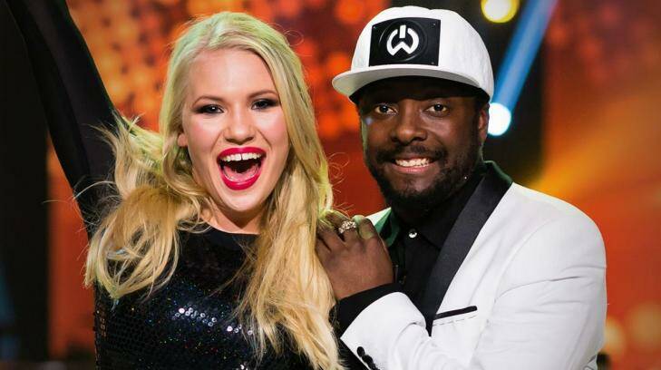 <i>Voice</i> winner Anja Nissen with her coach will.i.am.