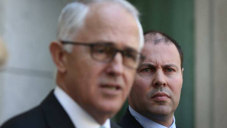 Prime Minister Malcolm Turnbull and Environment and Energy Minister Josh Frydenberg.  Photo: Alex Ellinghausen
