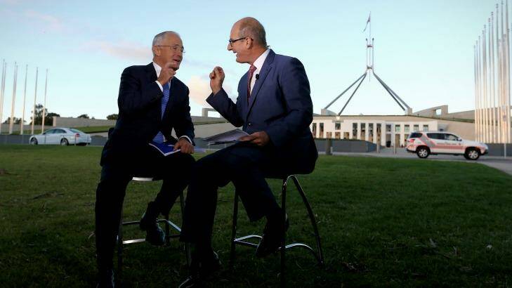 Prime Minister Malcolm Turnbull during an interview with Sunrise host David Koch. Photo: Alex Ellinghausen