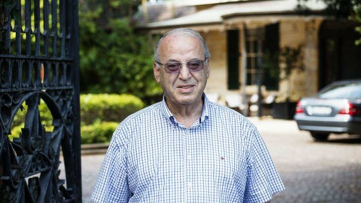 Eddie Obeid at his home in Hunters Hill on Thursday, after the ICAC announced the DPP would proceed with charges. Photo: Christopher Pearce