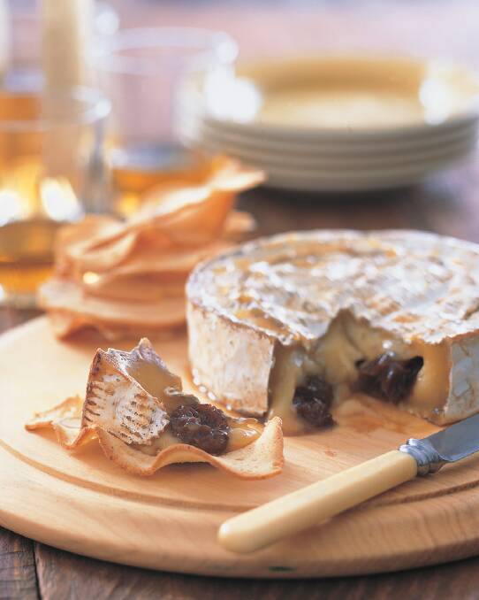 Camembert with pork-soaked raisins <a href="http://www.goodfood.com.au/good-food/cook/recipe/camembert-with-portsoaked-raisins-20130806-2rc5m.html"><b>(recipe here).</b></a>