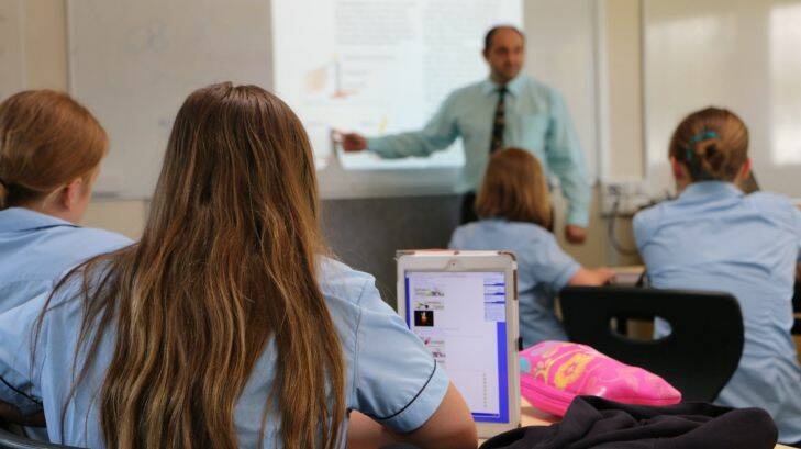 Toronto High School. Lake Macquarie. Generic class picture for school feature. Technology. Classroom. Teacher. Student. February 2015. Picture by Jamieson Murphy