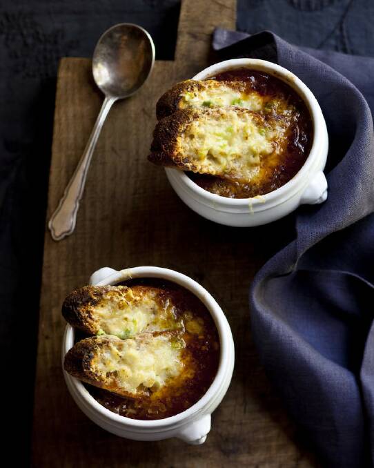 Try this tasty twist on a classic - Karen Martini's French onion soup <a href="http://www.goodfood.com.au/good-food/cook/recipe/french-onion-soup-20130528-2n8k9.html"><b>(recipe here).</b></a> Photo: Marina Oliphant