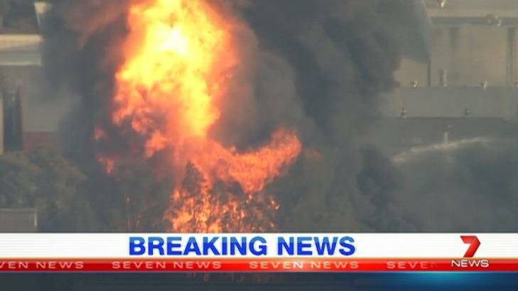 The cause of the fire, which is expected to continue for several hours, has not been found. Photo: Seven News