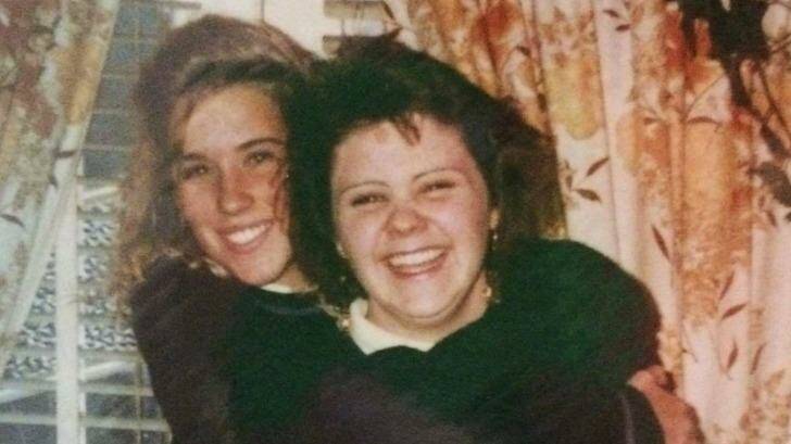 Doonside High School principal Donna Loughran (right) during her high school days. Photo: Supplied