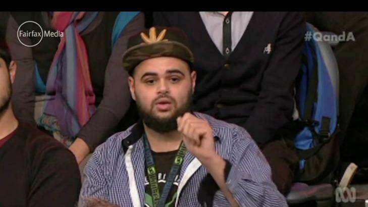 Zaky Mallah had tweeted misogynistic messages about 'gangbanging' two female journalists before appearing on <i>Q&A</i> last week. Photo: ABC