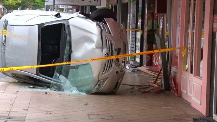 A woman has been critically injured after a car mounted the footpath and struck her in Chatswood. Photo: TNV