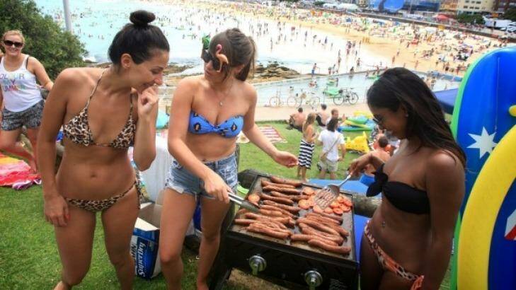 An Australia Day BBQ at Bondi Beach.