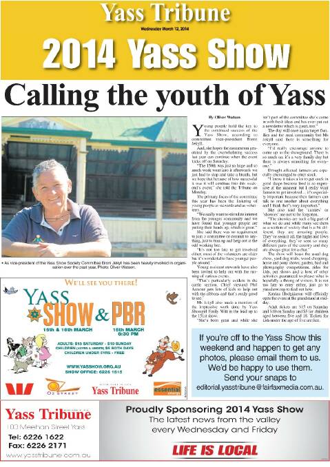 Yass Tribune front and back pages 2014 | January - April