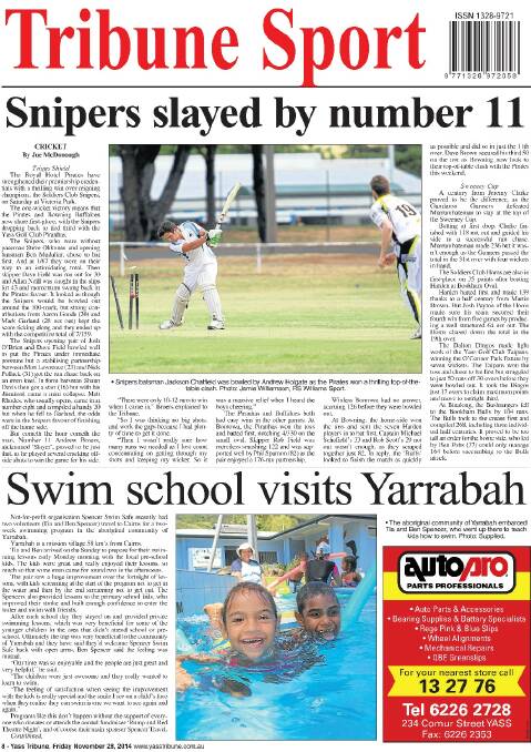 Yass Tribune front and back pages 2014 | September - December
