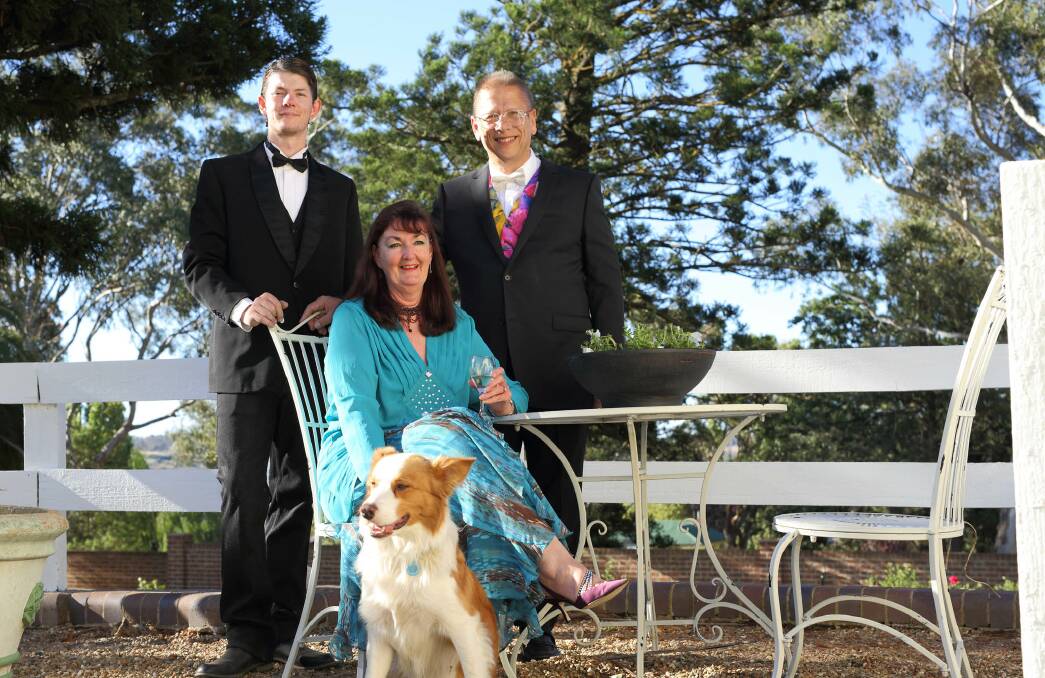 Owners of Old Linton, Katrina, Stephe and Aiden Jitts with their dog Chester. Photos RS Williams. 