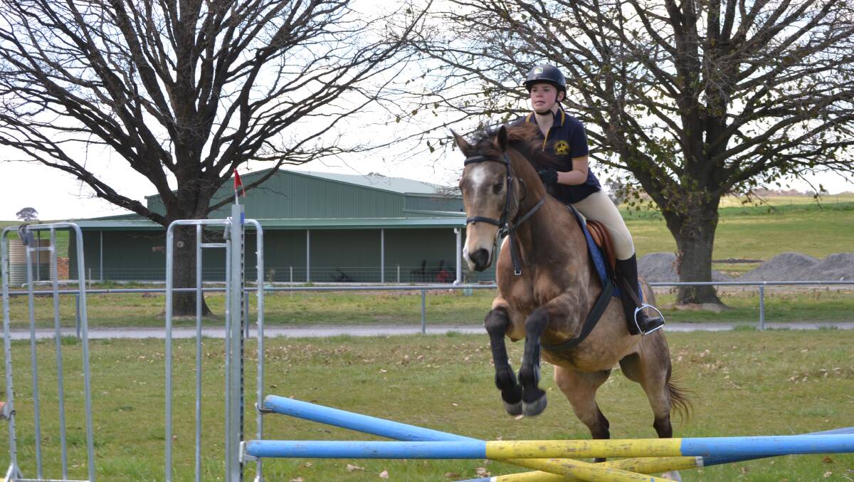 Phoebe Passioura riding 'Tiger' during one of the training sessions run by Stephen Dingwall. Photo: Oliver Watson.